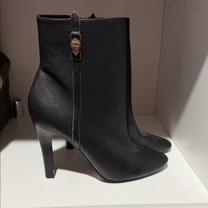 Kurt Geiger Black Ankle Boots with Gold Accent